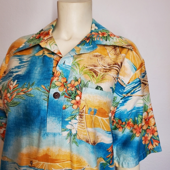 Vintage 70s Hang Ten Floral Hawaiian Shirt - Picture 8 of 12